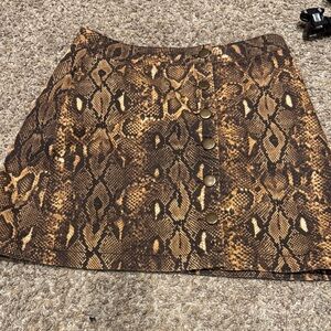 GB Girls Brown Snake Print A-Line Skirt